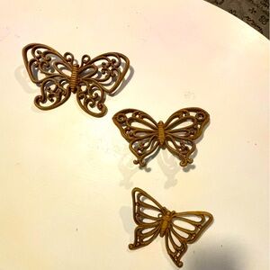 Vintage Syroco Homco Butterflies Wall Decor 3 Pieces.